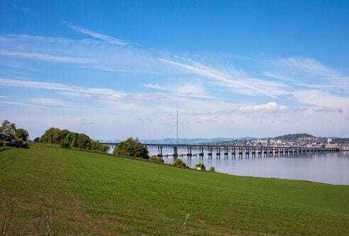 View of Dundee and the Tay Road Bridge from Fife