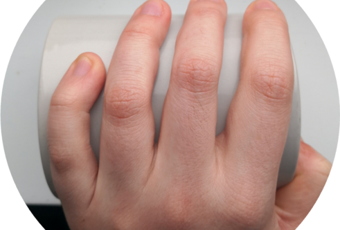 An image of a hand focusing on the knuckles.