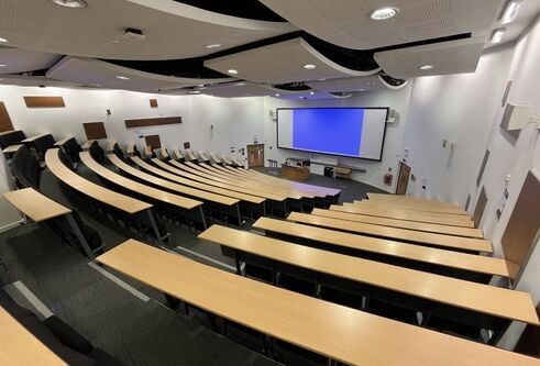 Dalhousie 3F01 LT3 - Lecture theatre type seating with a huge screen at the front of the room