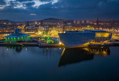 V&A and the Dundee waterfront in the evening 