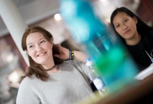 Two students at University of Dundee's School of Humanities, Social Sciences and Law