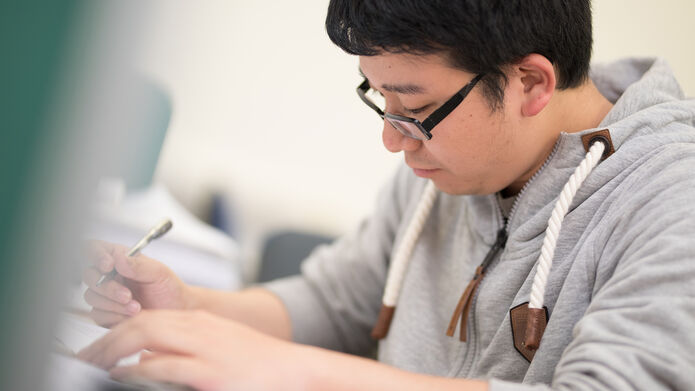 Student working