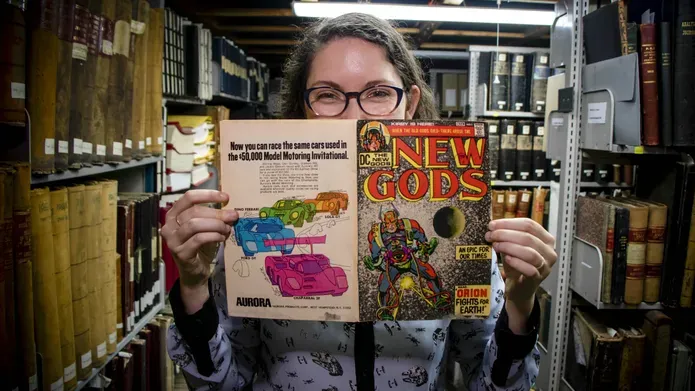 Haliey Austin with a comic book
