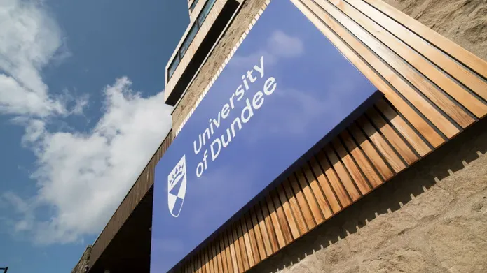 University of Dundee logo and sky