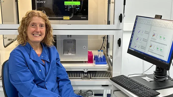 Rosie Clarke in a cell sorting room