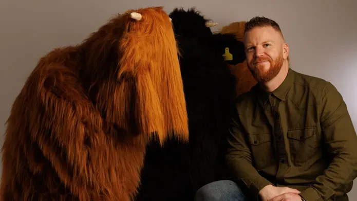 Ewan with his coos