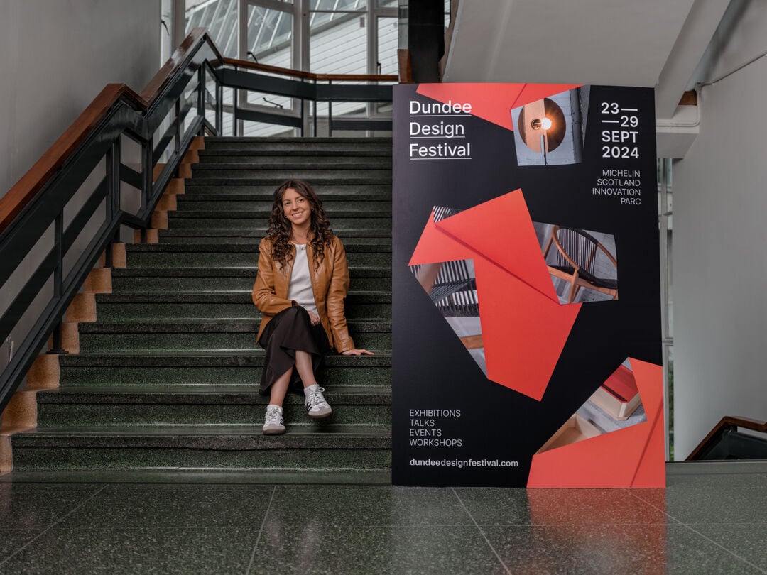 Sophie O'Mullan poses with her award winning design